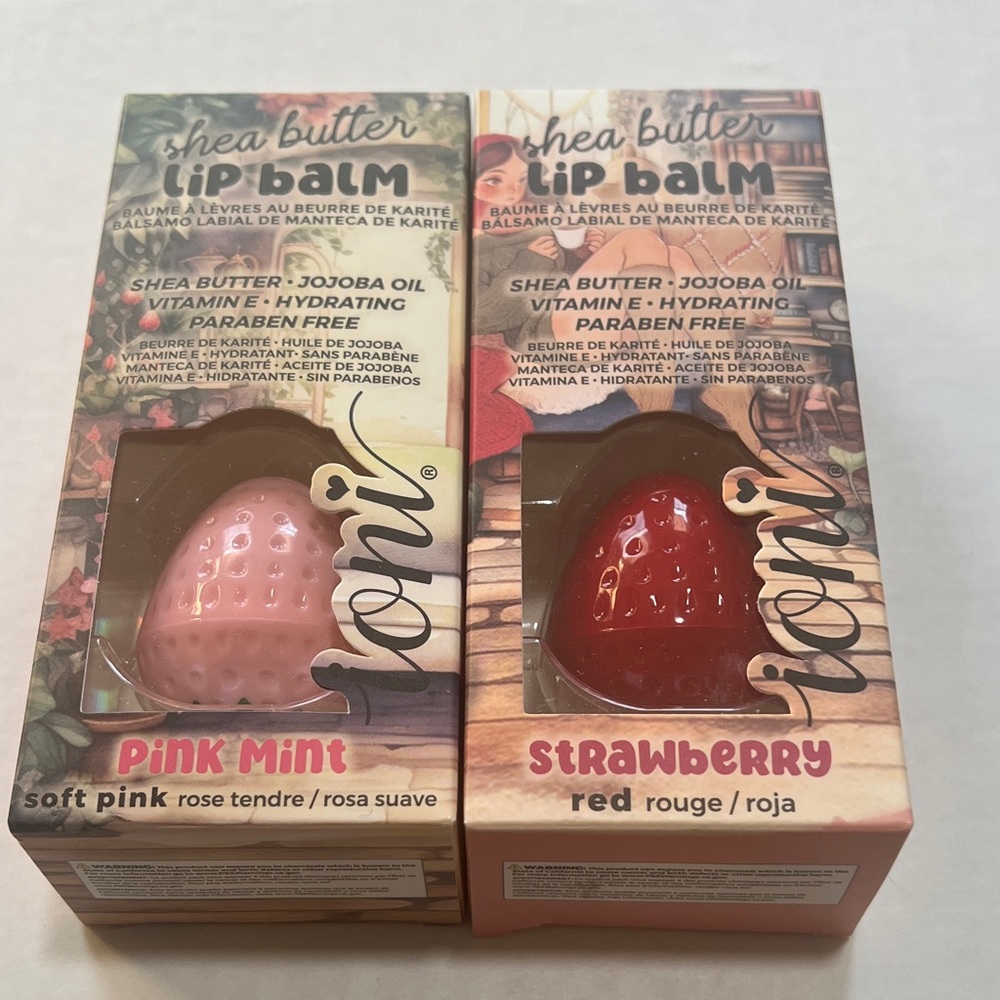 Shea Butter Lip Balm Duo - Soft Pink and Red